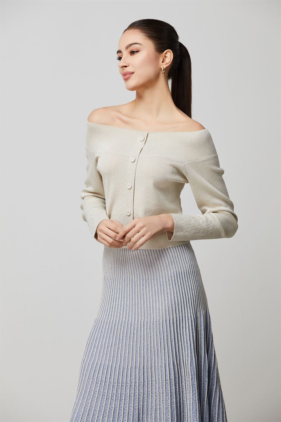 Button Line Knit Top - Femi9 EG