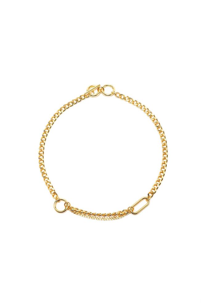 Gold Tone Chains  Collar Necklace - Femi9 EG
