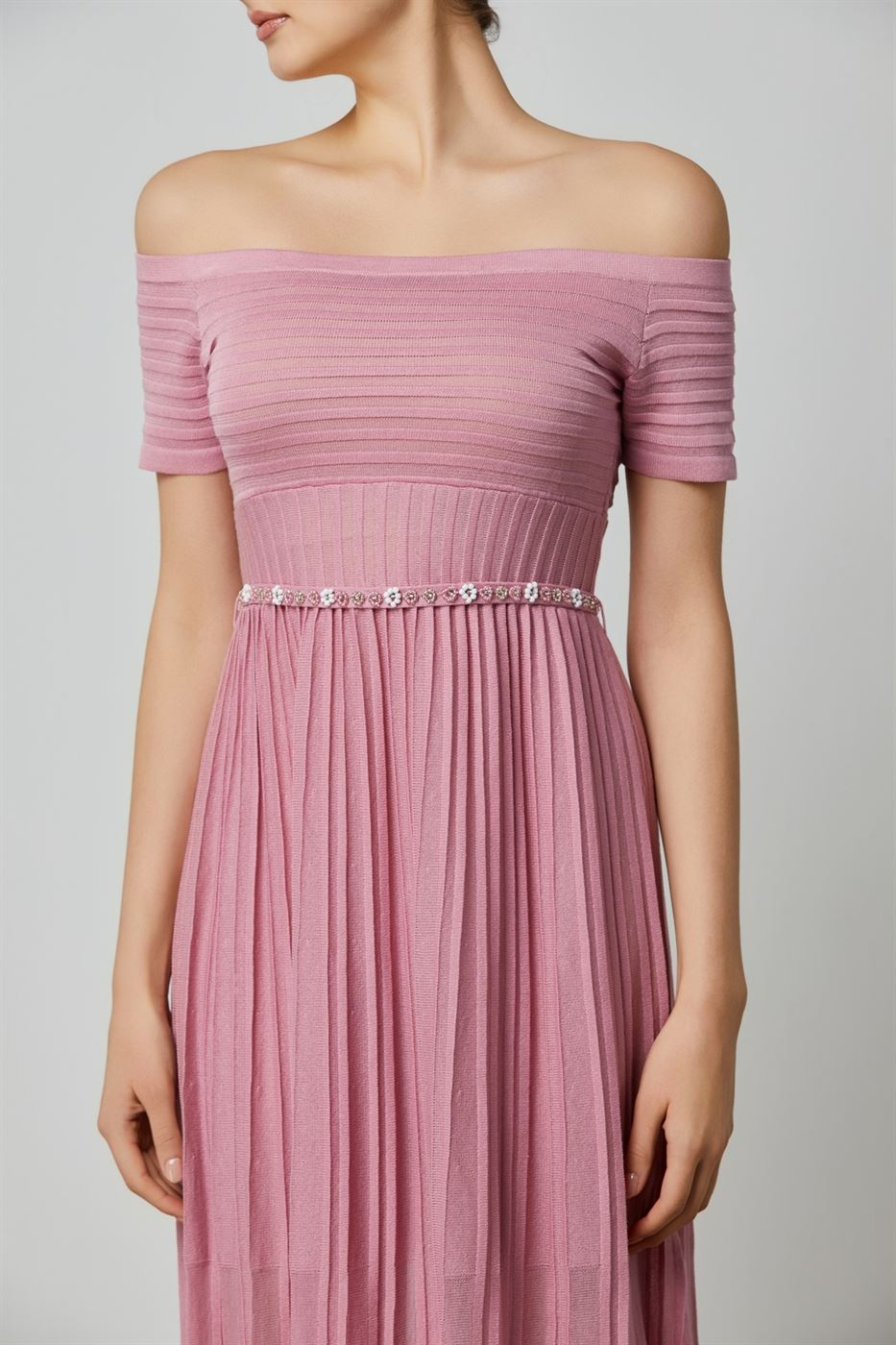 Off Shoulder Pleat Dress - Femi9 EG