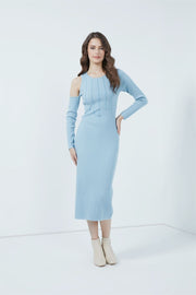 Pearls Embellishment Rib Dress - Femi9 EG
