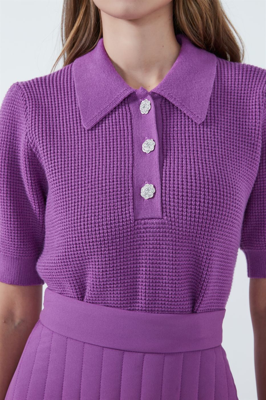 Knitted Polo Top - Femi9 EG