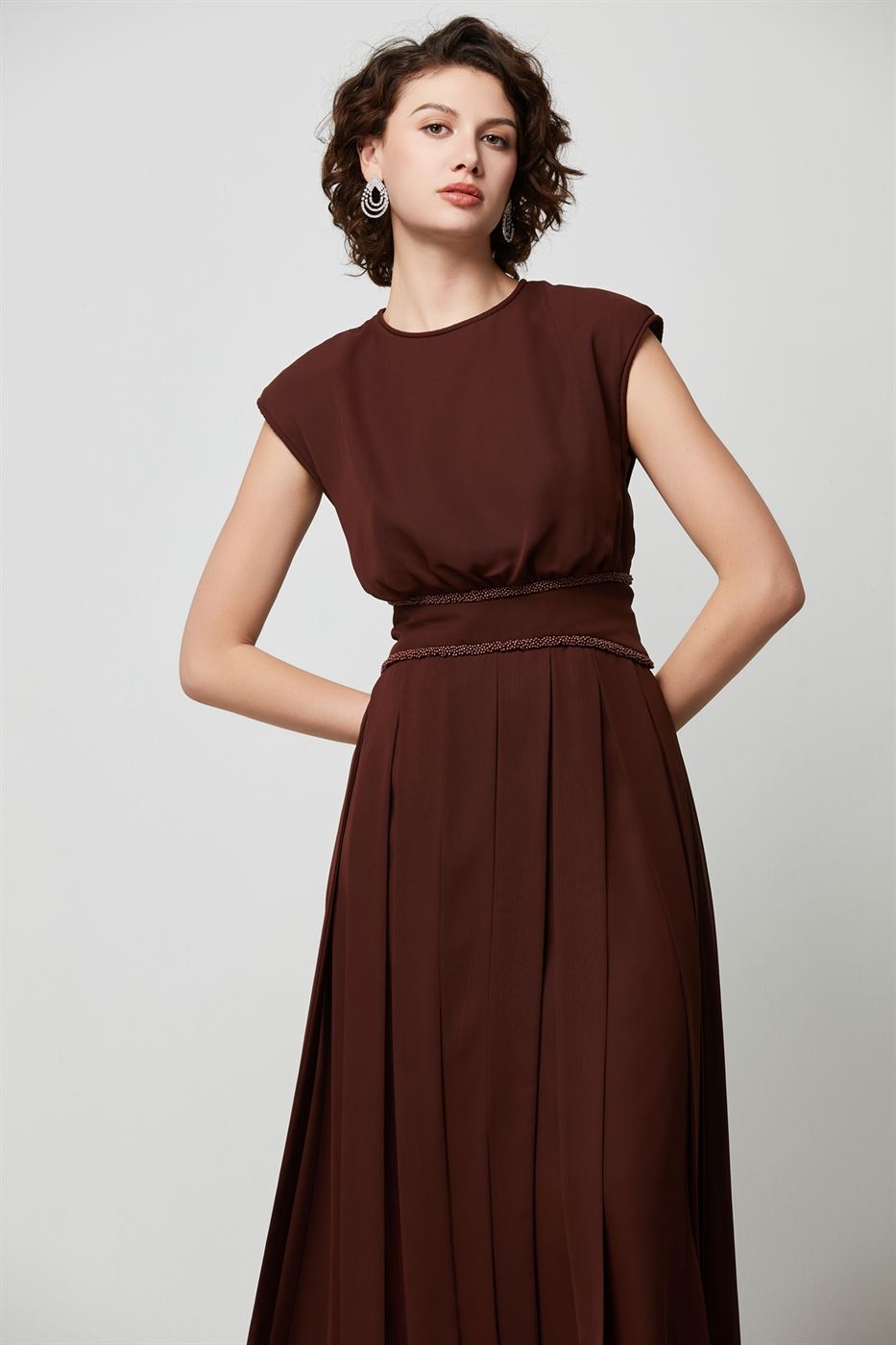 Chiffon Embellished Dress - Femi9 EG