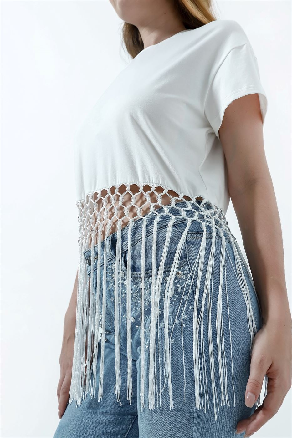 T-Shirt With Fringe - Femi9 EG