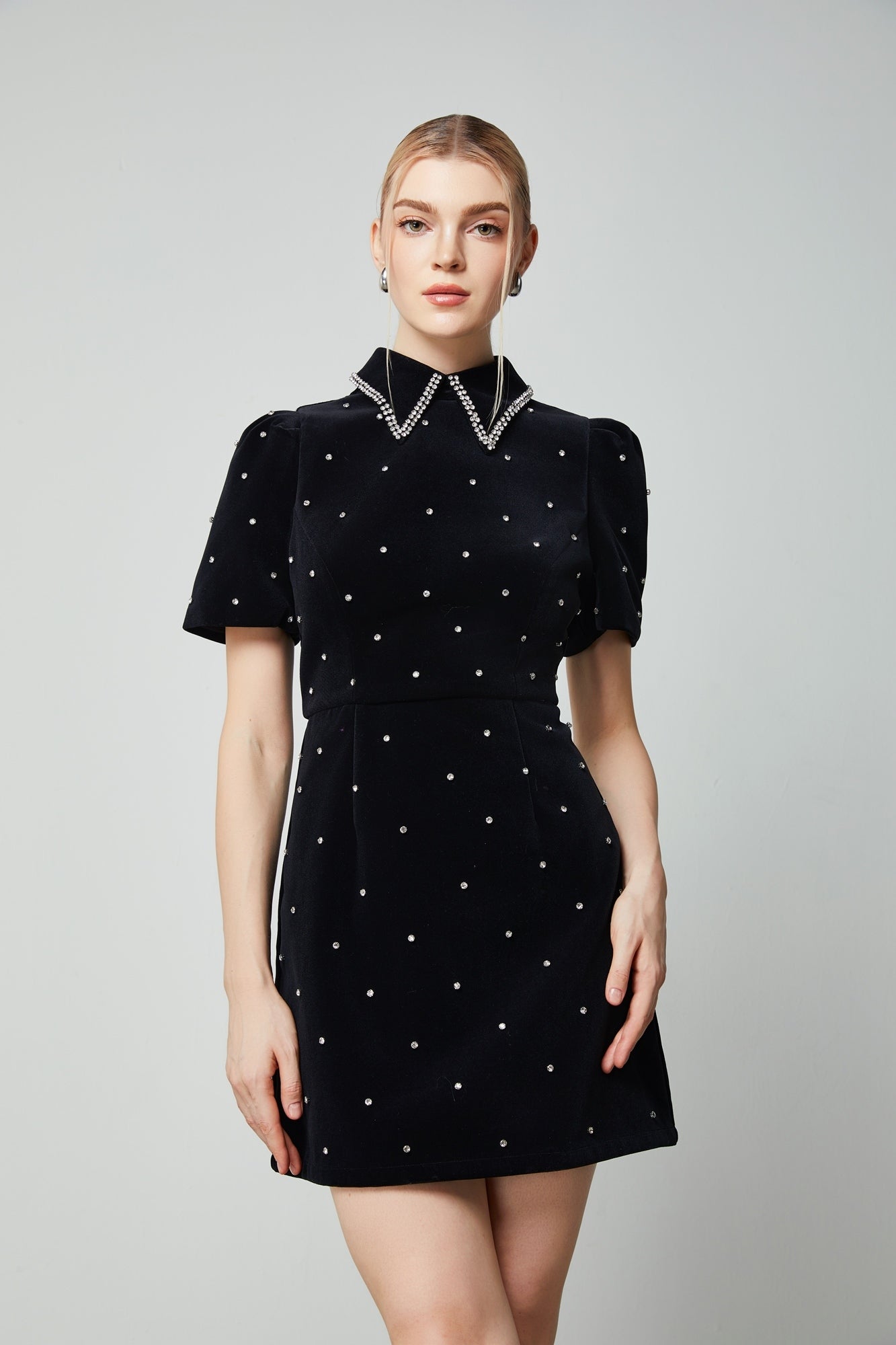 Collar Embellishments Dress - Femi9 EG