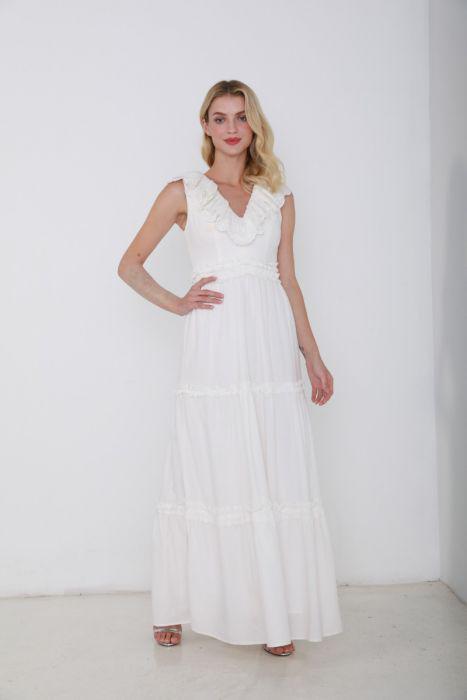 Lace Ruffle Collar Dress - Femi9 EG
