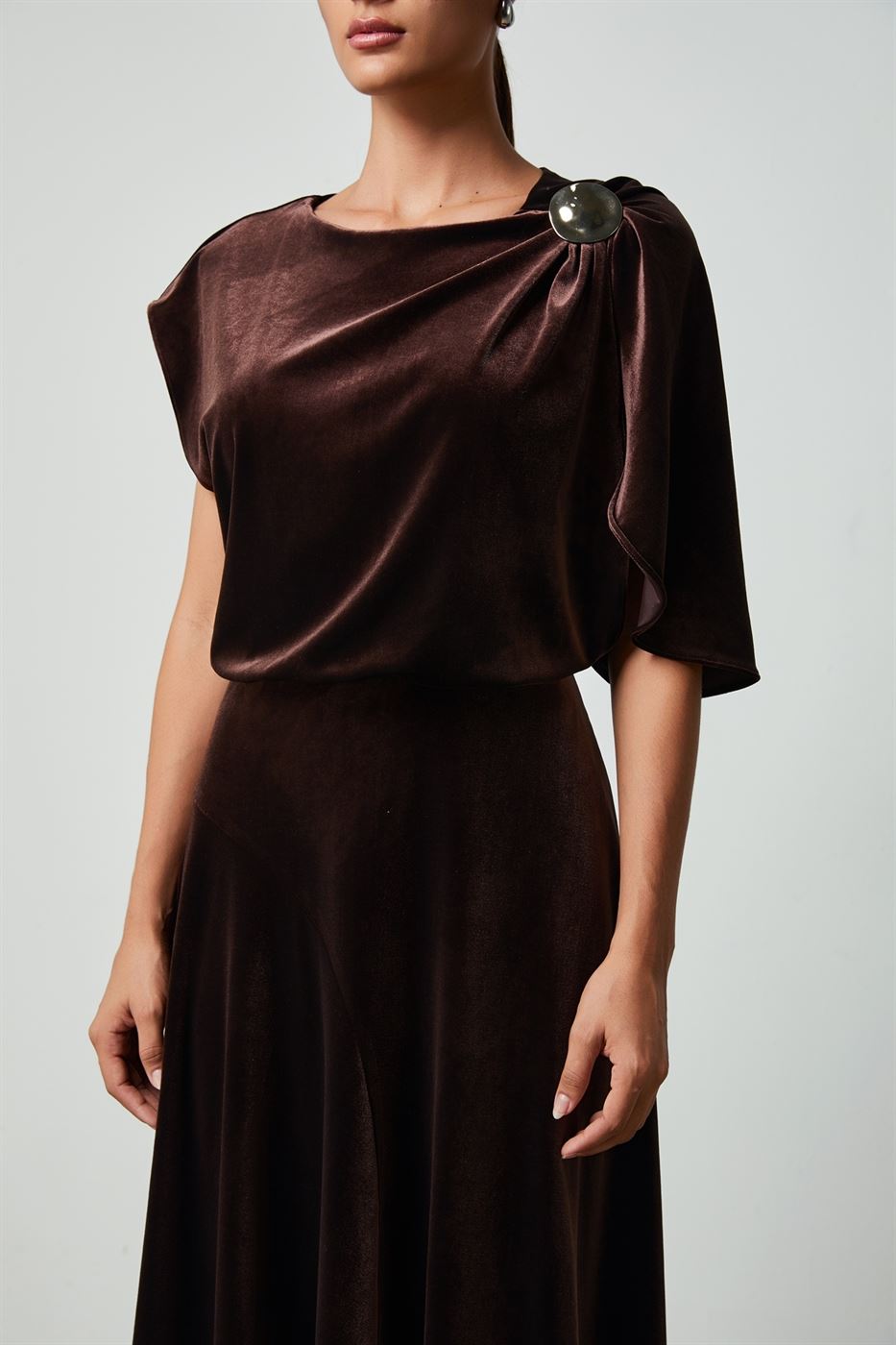 Metallic Buckle Detail Dress - Femi9 EG