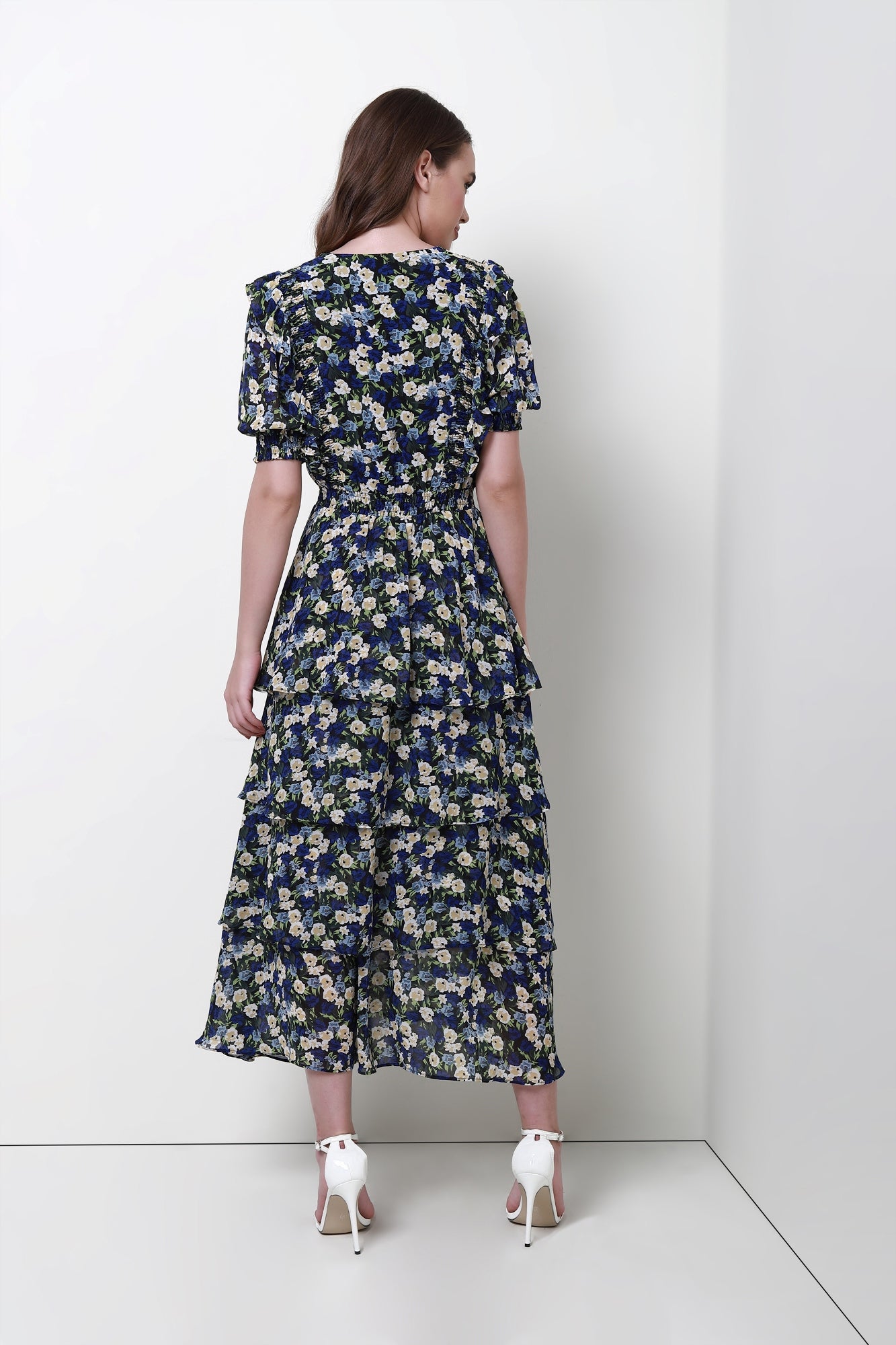 Chiffon Balloon Sleeves Dress - Femi9 EG