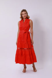 Tiered Tie Belt Dress - Femi9 EG