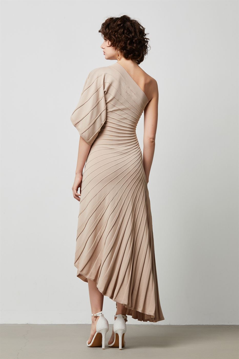 Pleat Detail Knitted Dress - Femi9 EG