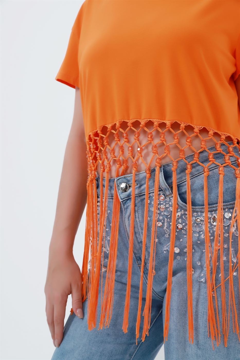 T-Shirt With Fringe - Femi9 EG