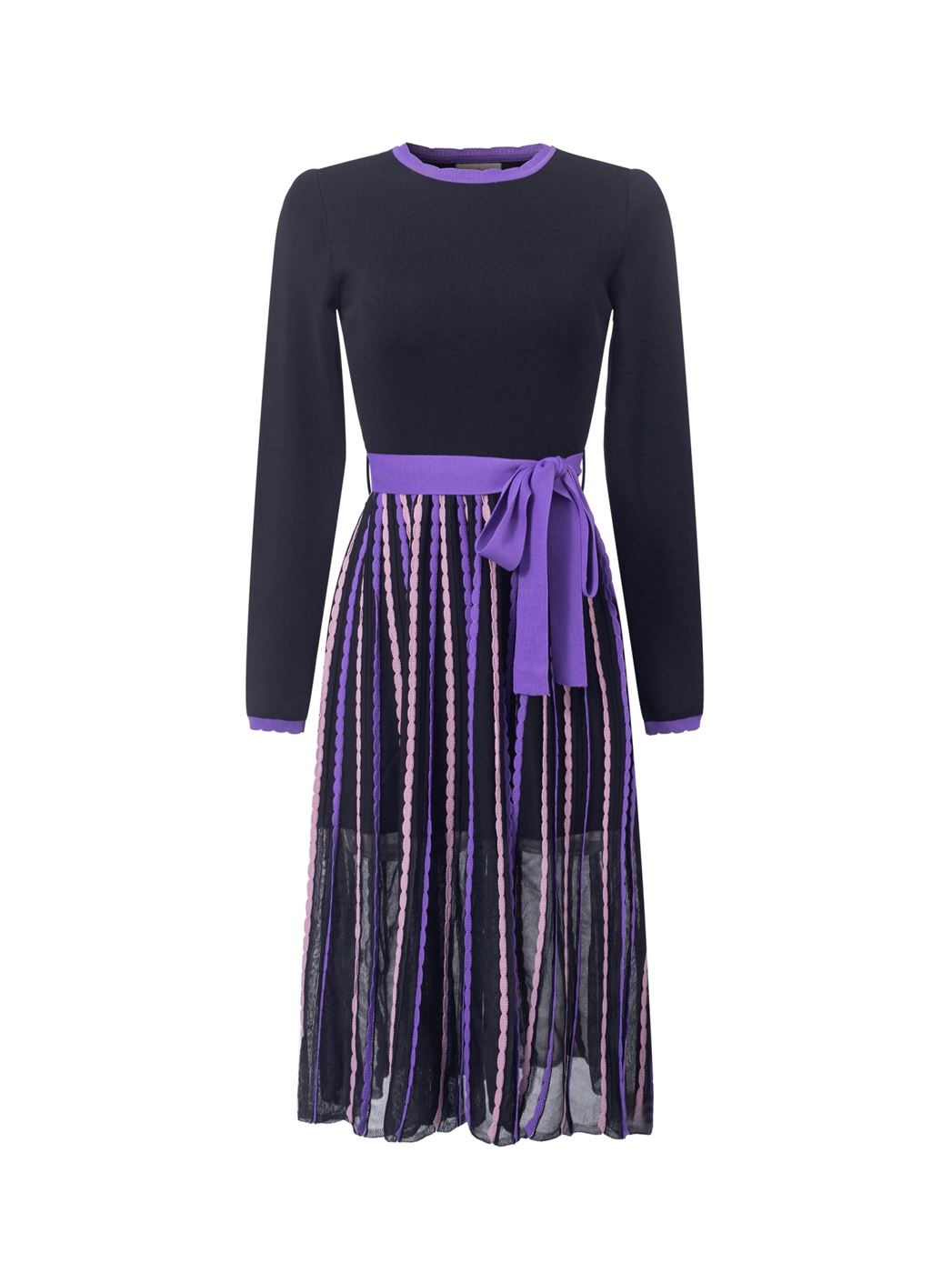Knitted Tie Belt Dress - Femi9 EG