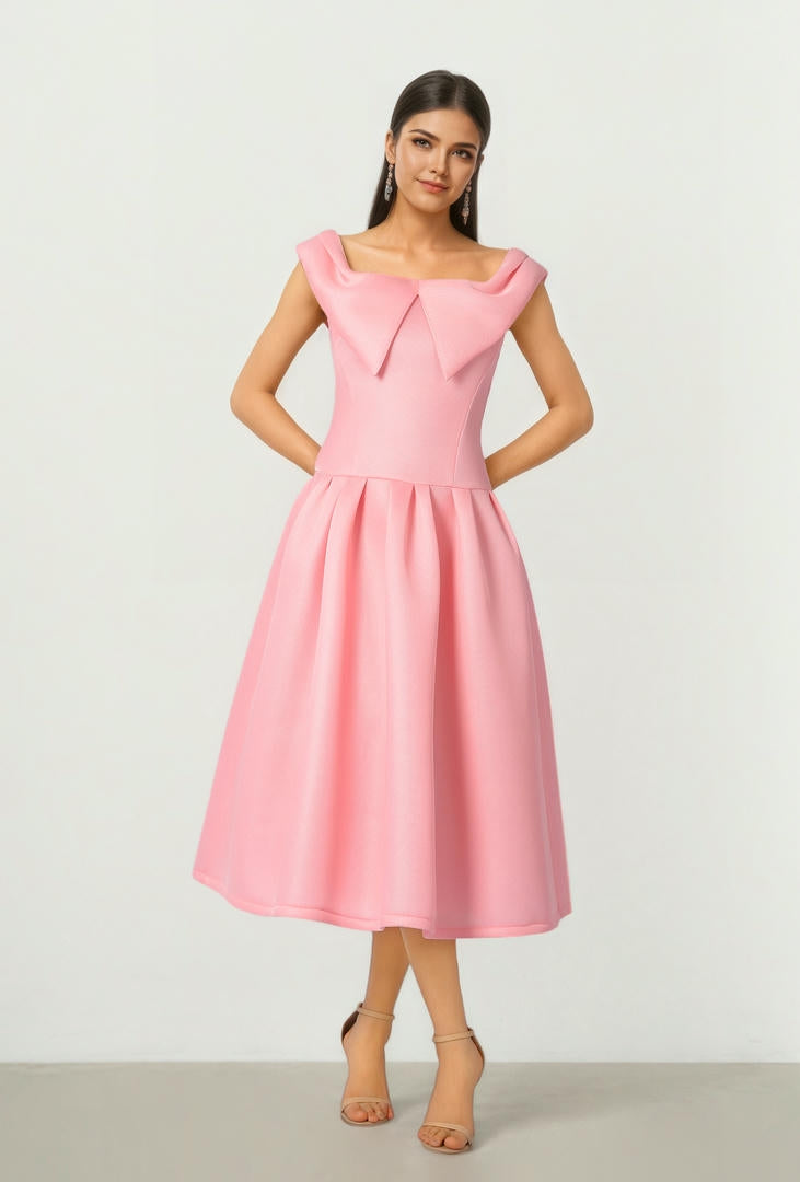pink drop waist dress Asymmetric Ruffle Adult women christmas tree Vintage Original Maxi length Color:Silk Faille Light Blue