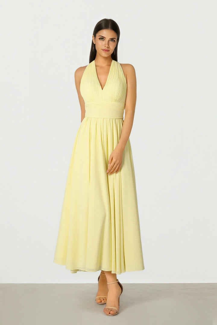 Yellow  Chiffon Dress