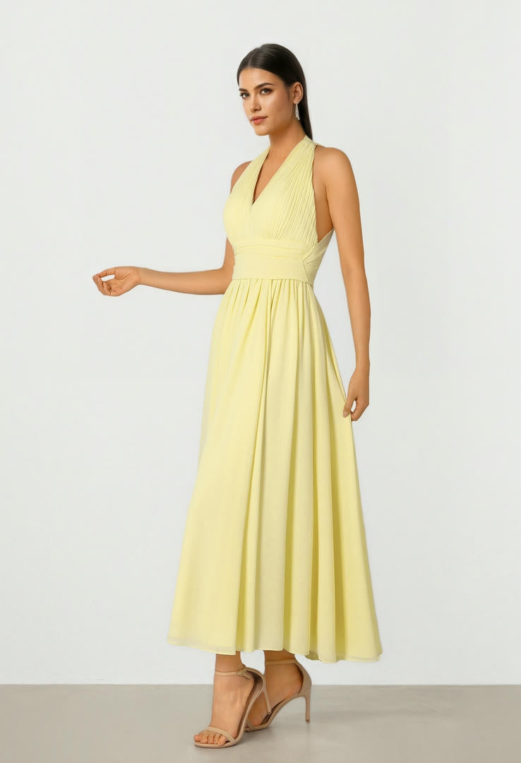 Yellow  Chiffon Dress