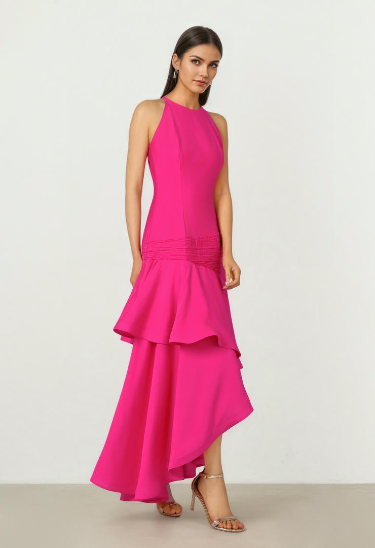 Fuchsia Crepe Dress