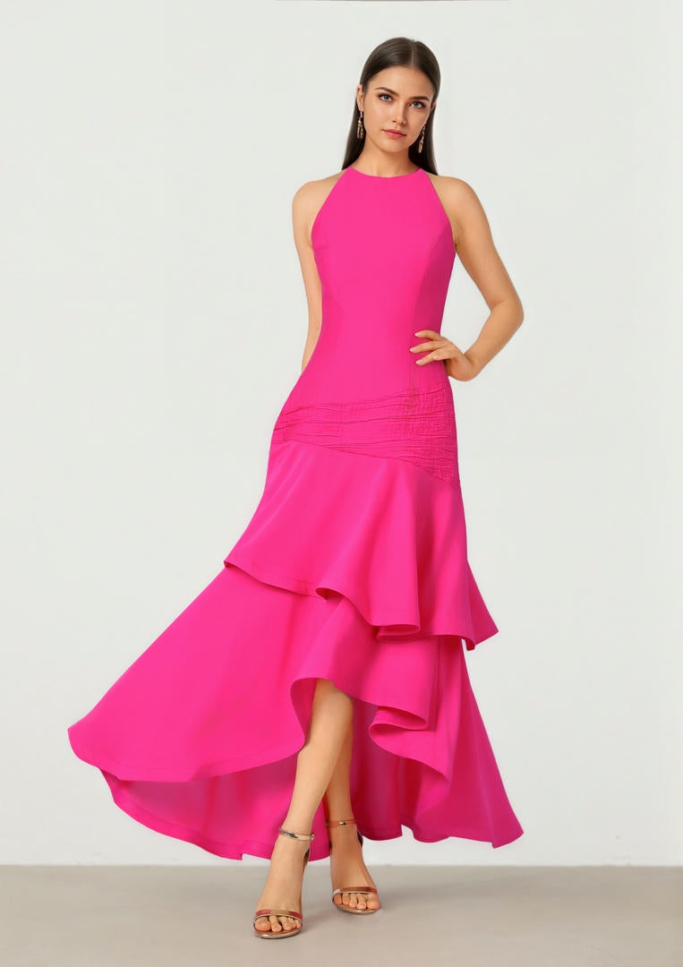 Fuchsia Crepe Dress
