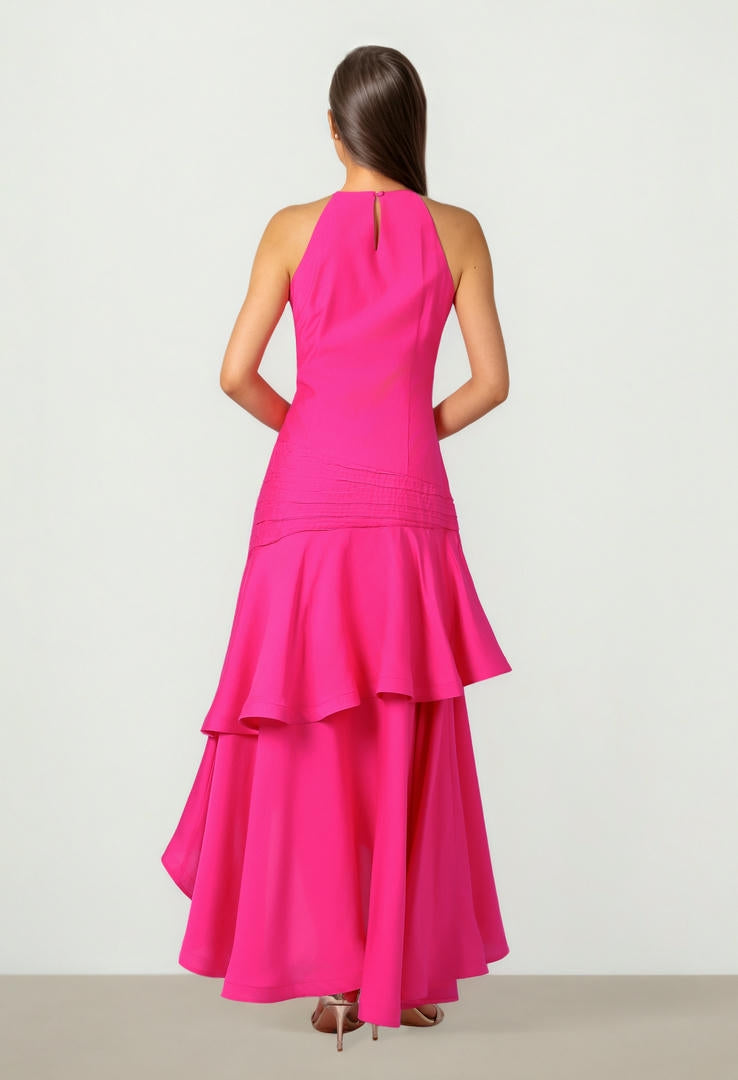 Fuchsia Crepe Dress
