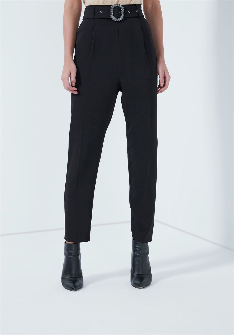 Pants With Ctystal Buckle - Femi9 EG