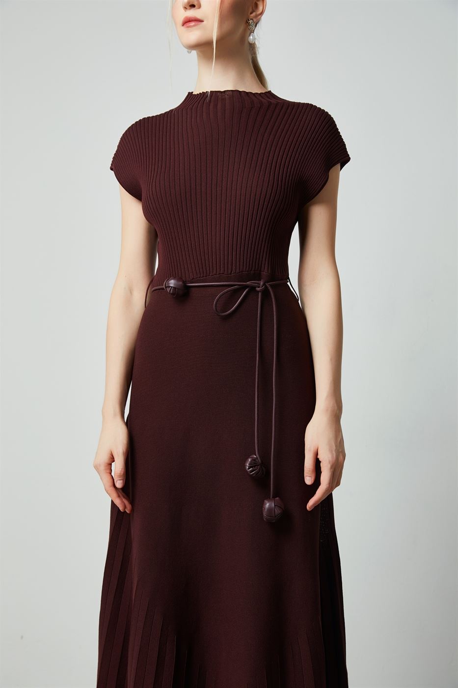 Knit Belted Dress - Femi9 EG