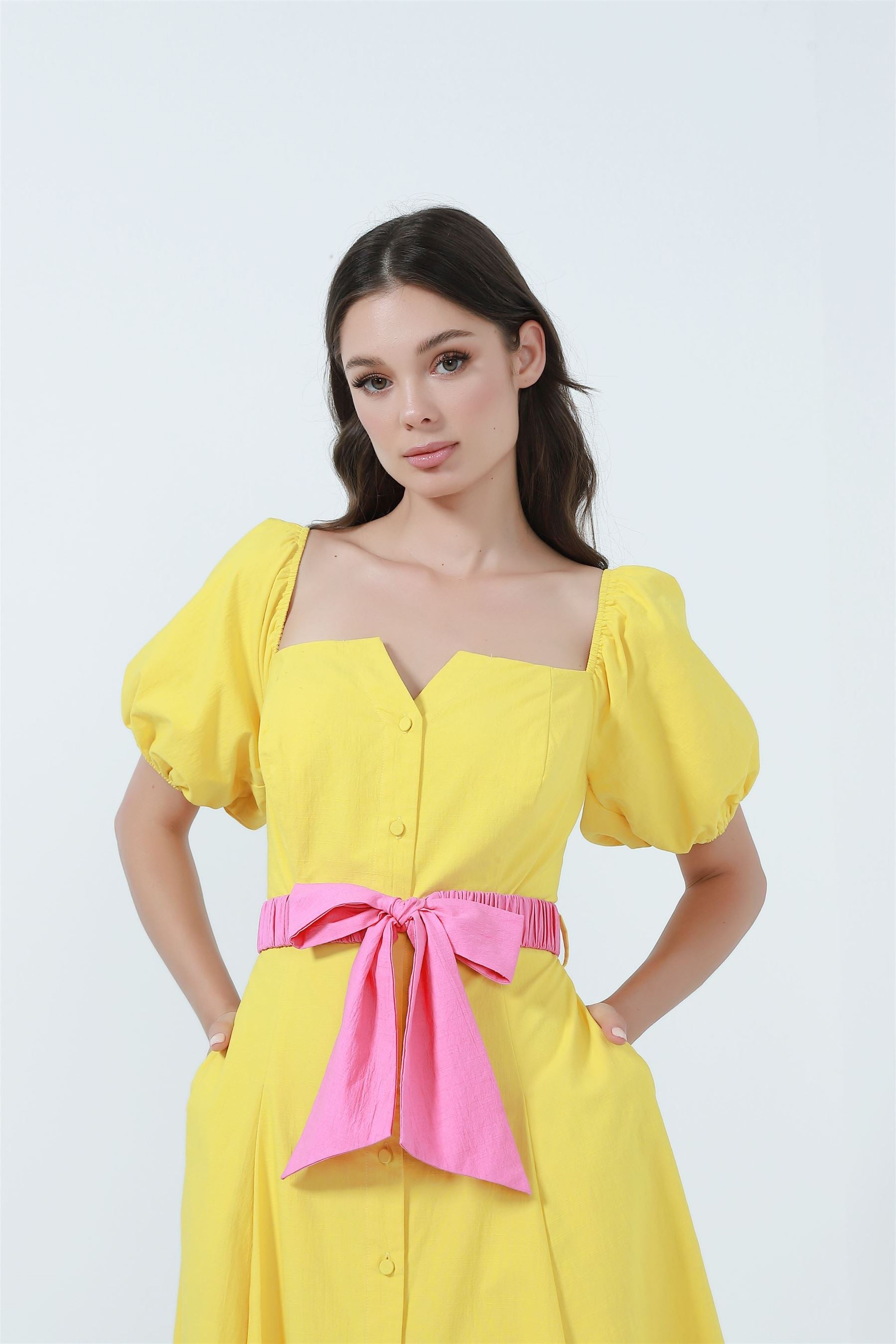 Ruffled Sleeves Dress - Femi9 EG