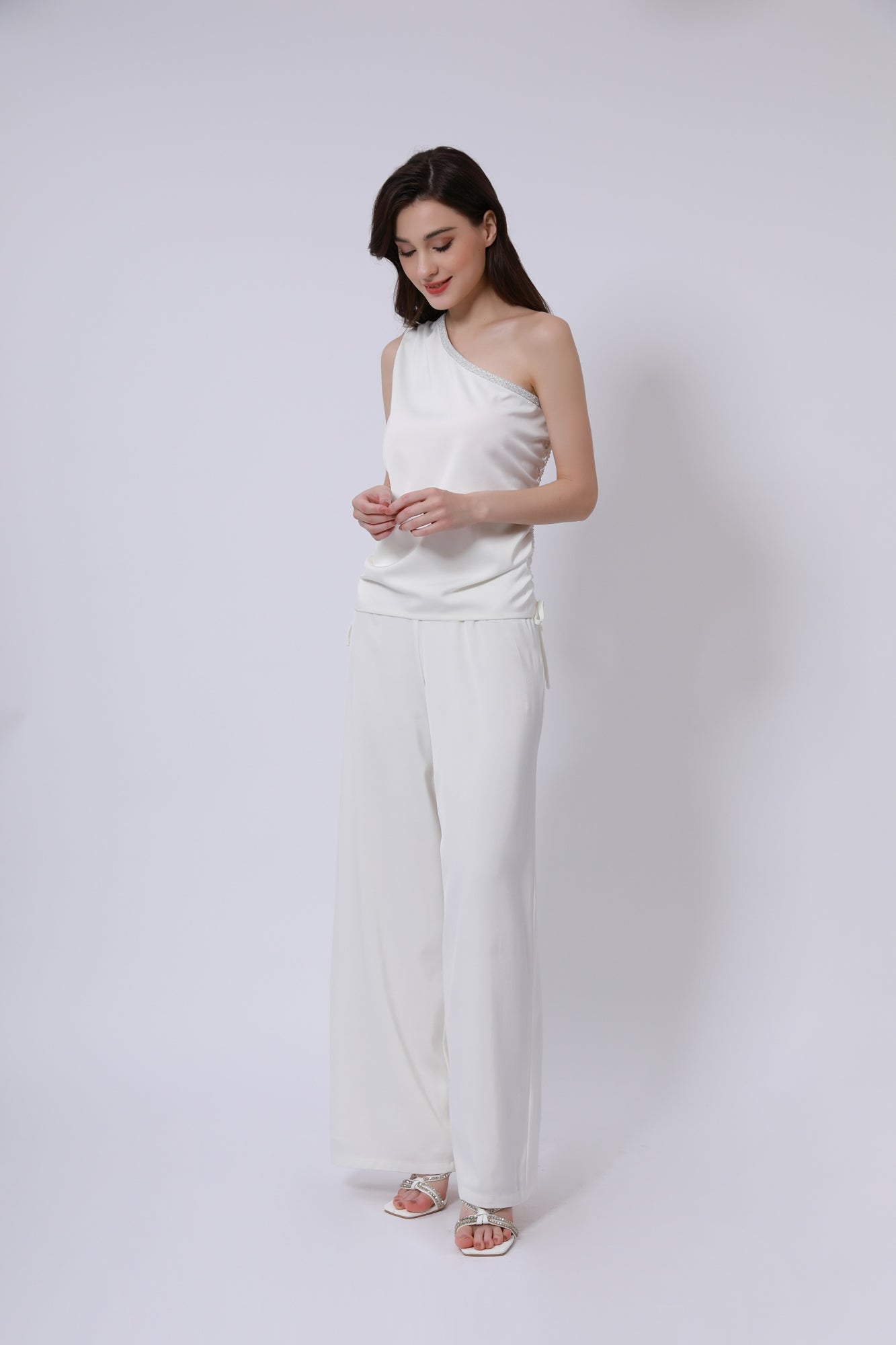 One Shoulder With Drawstrings Top - Femi9 EG