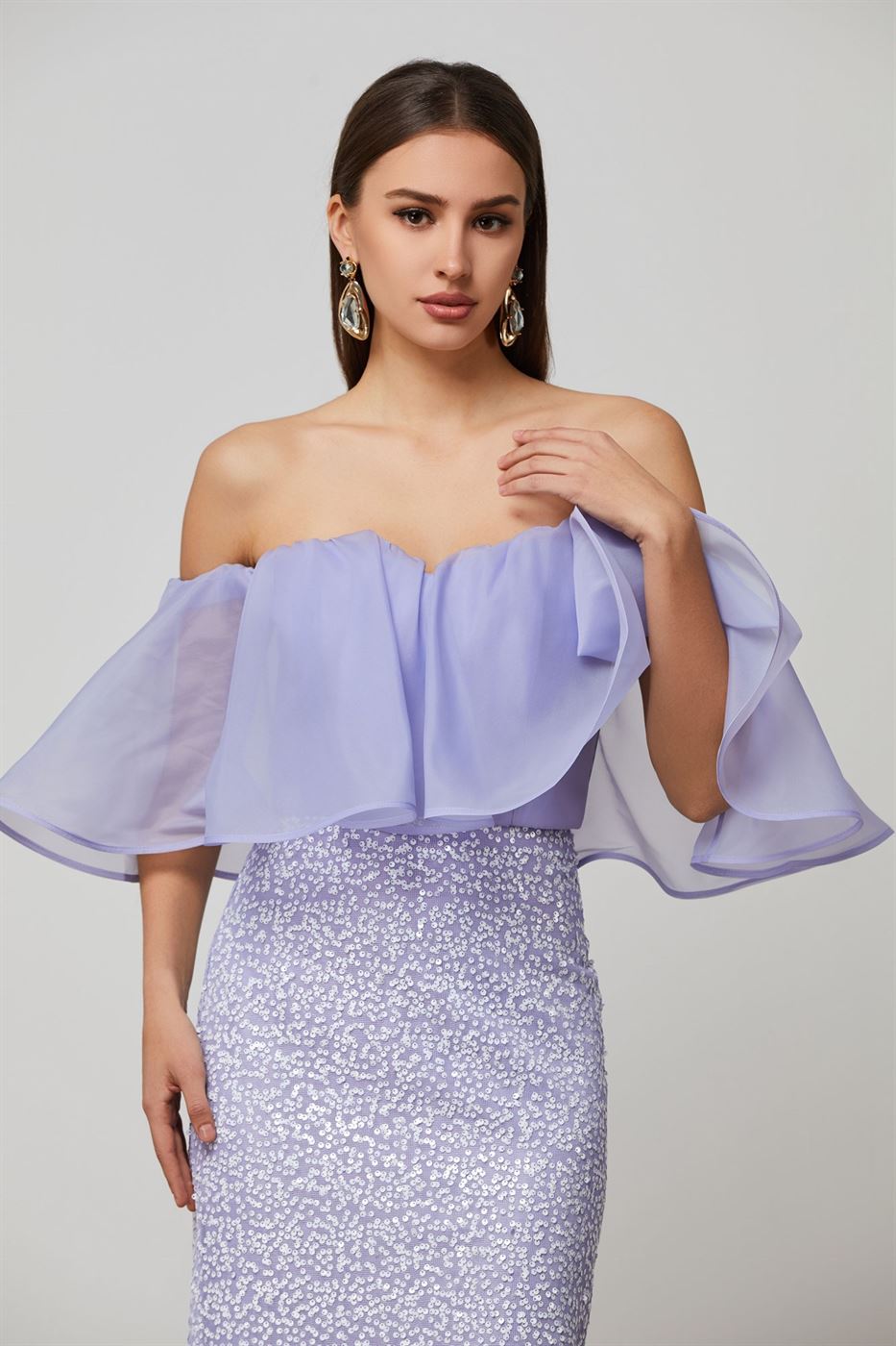 Off-Shoulder Ruffle Details Top - Femi9 EG