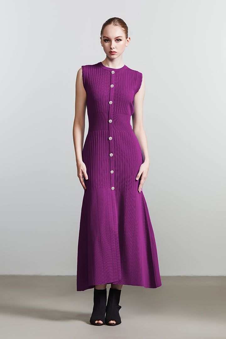 Buttoned Knit Dress - Femi9 EG