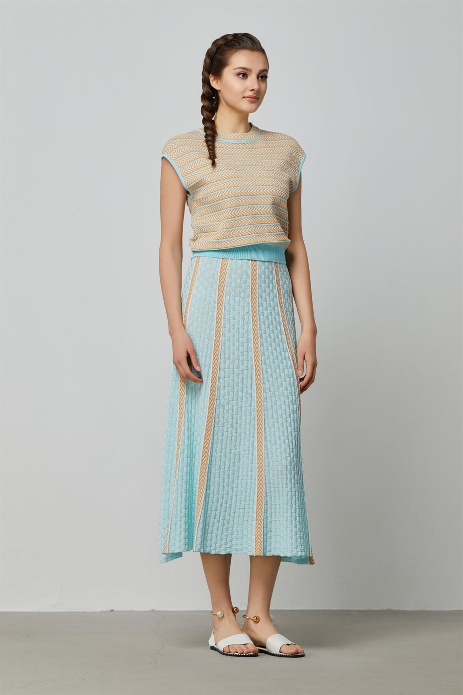 Striped Knit Skirt - Femi9 EG