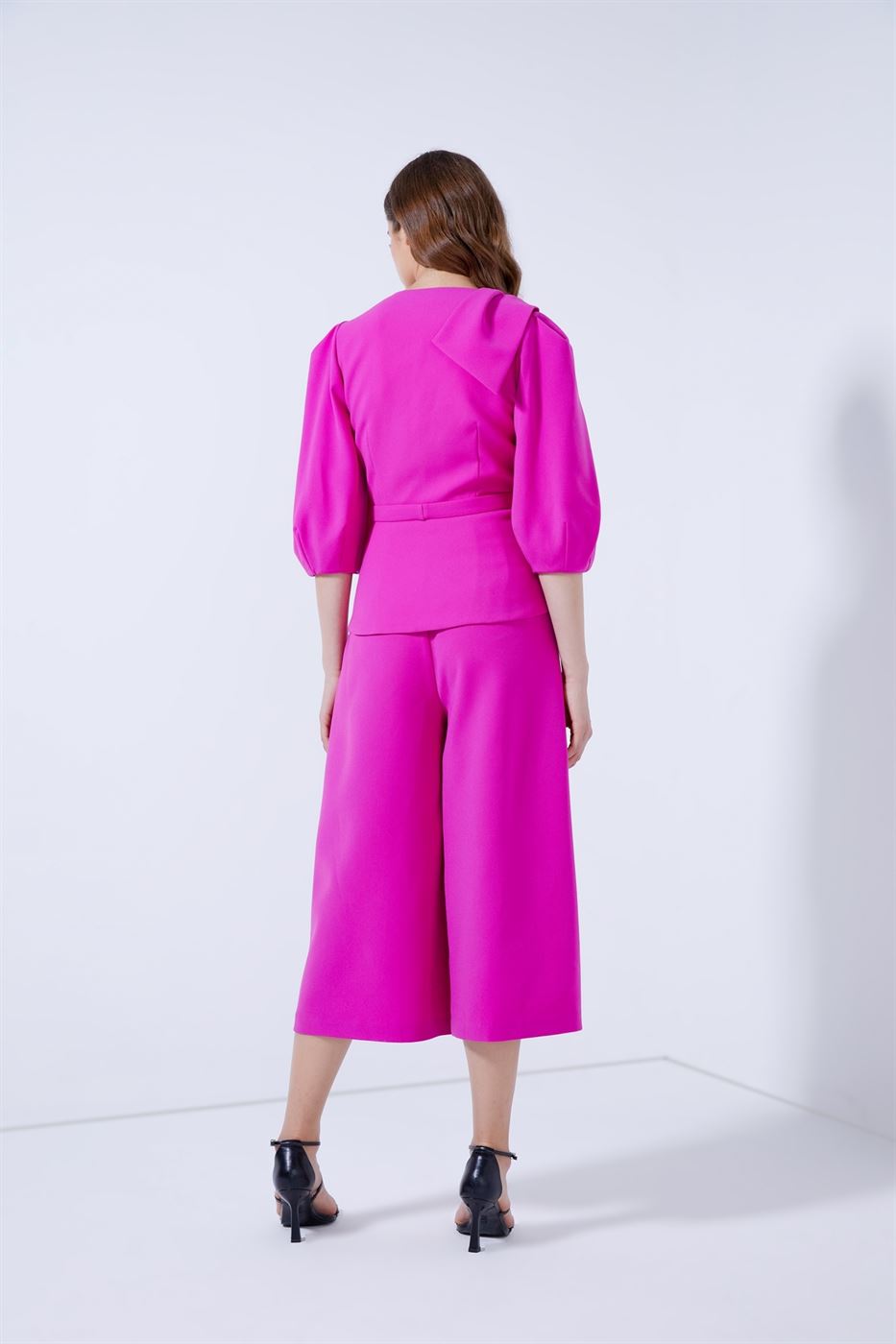Balloon Sleeves Belted Top - Femi9 EG