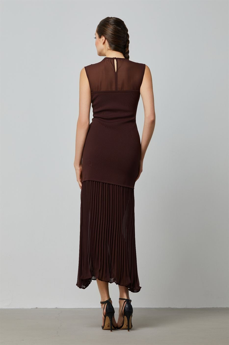 Pleat Chiffon Knitted Dress - Femi9 EG