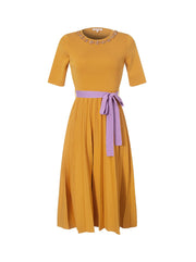 Embellished Collar A Line Dress - Femi9 EG