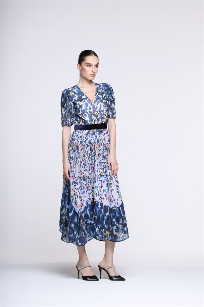 Midi Placement Print Dress - Femi9 EG