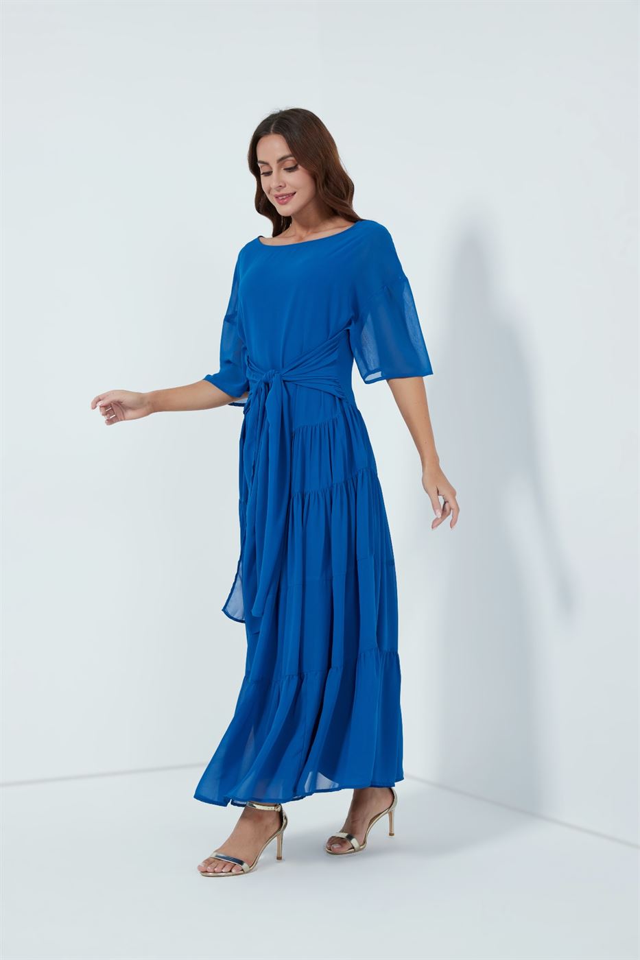 Ankle Length Tiered Printed Dress - Femi9 EG