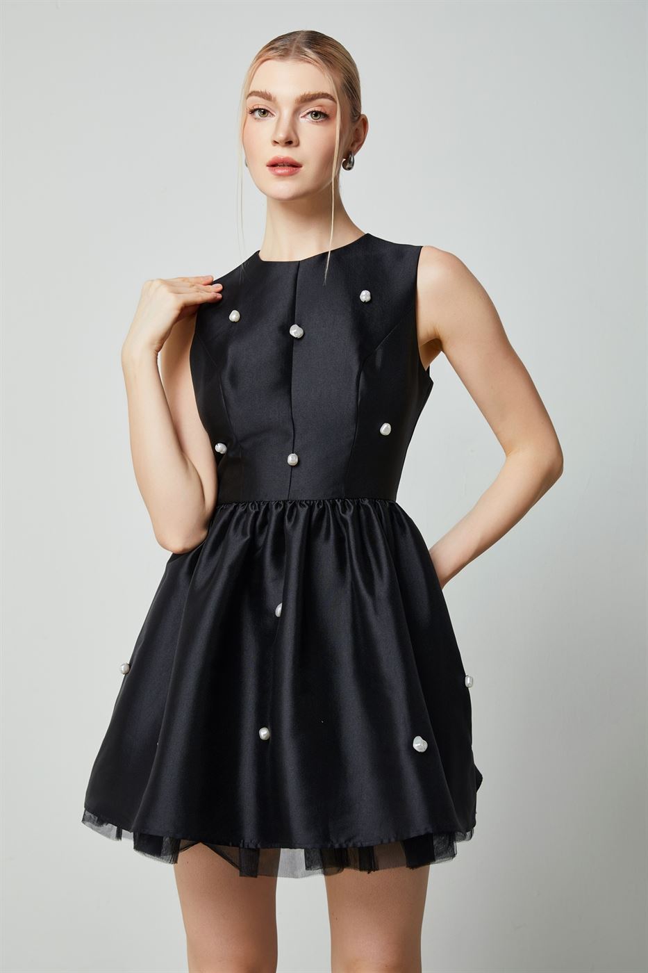 Pearl Embellishment Dress - Femi9 EG