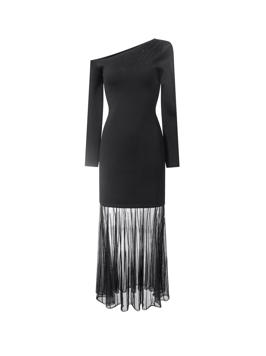 Sheered Hem Knit Dress - Femi9 EG