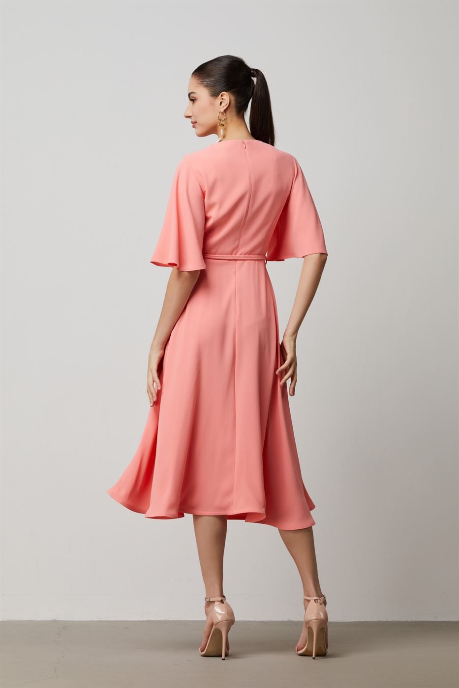 Crepe Wrap Midi Dress - Femi9 EG