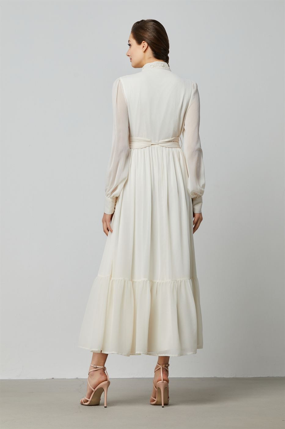 Crochet Chiffon Long Dress - Femi9 EG