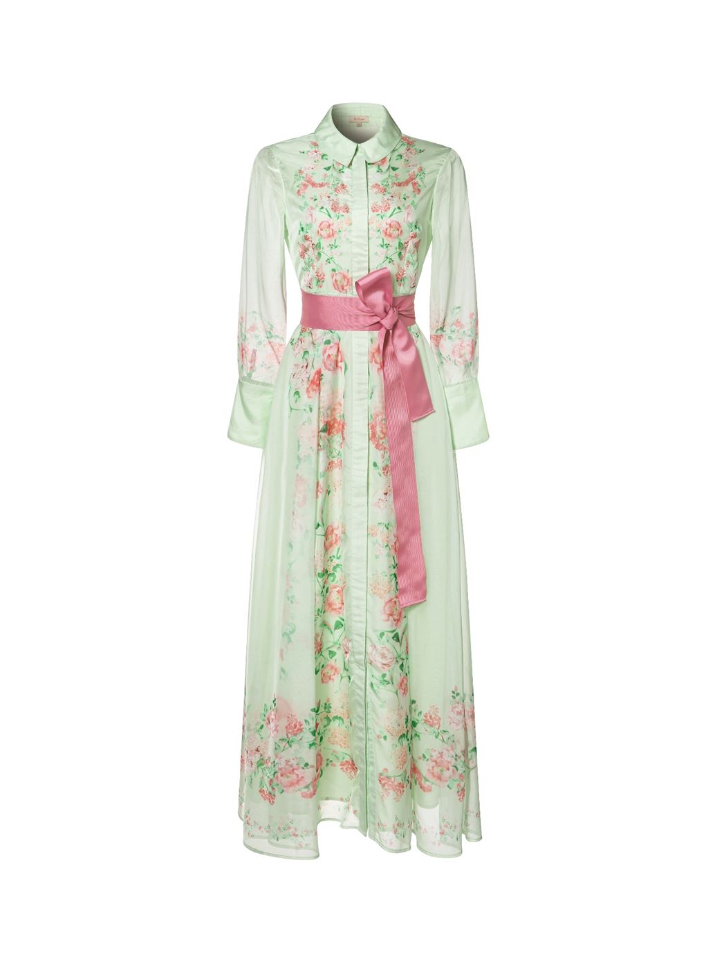 Contrast Belted Shirt Dress - Femi9 EG