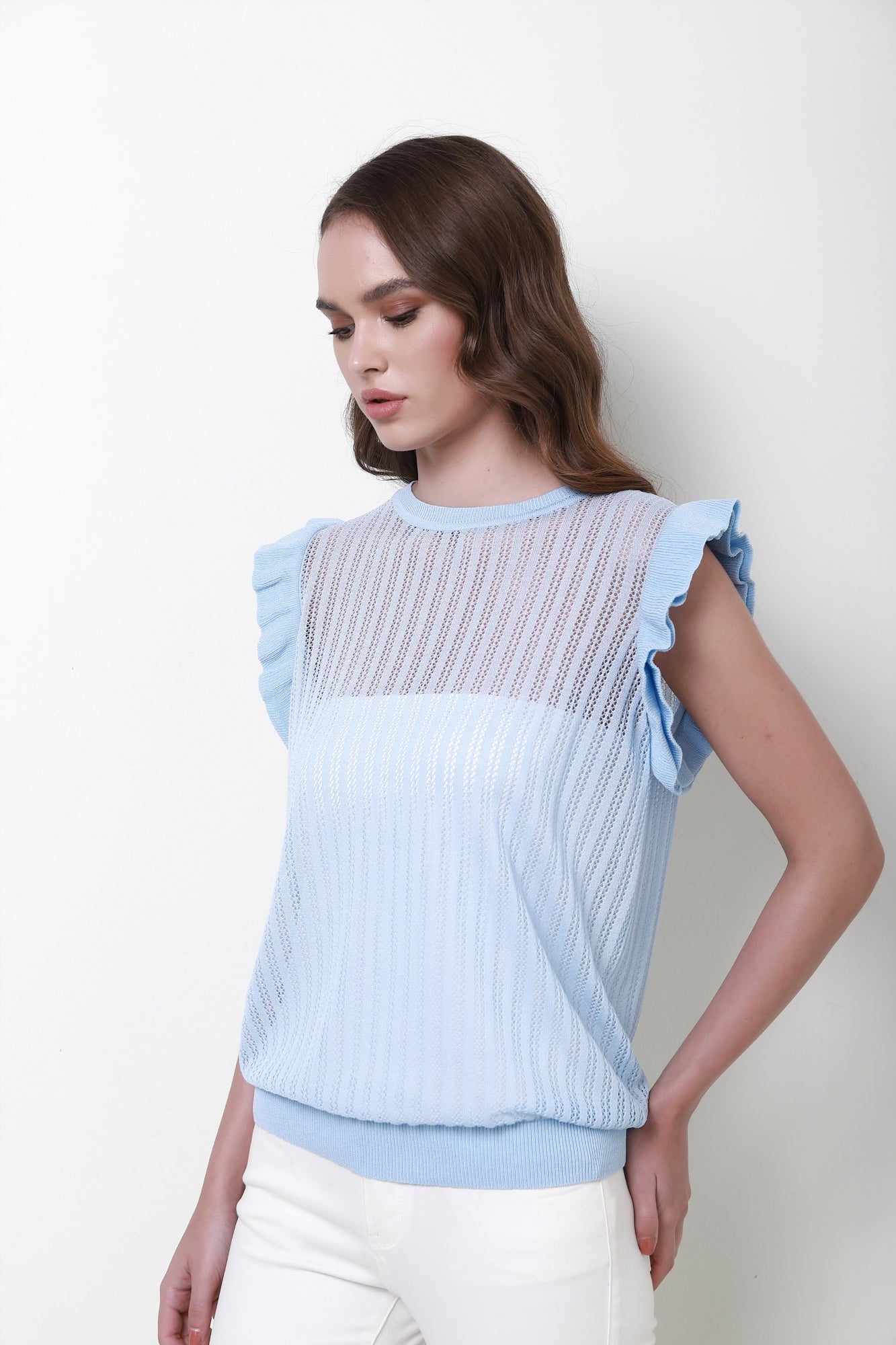 Ruffles Sleeves Knitted Top - Femi9 EG