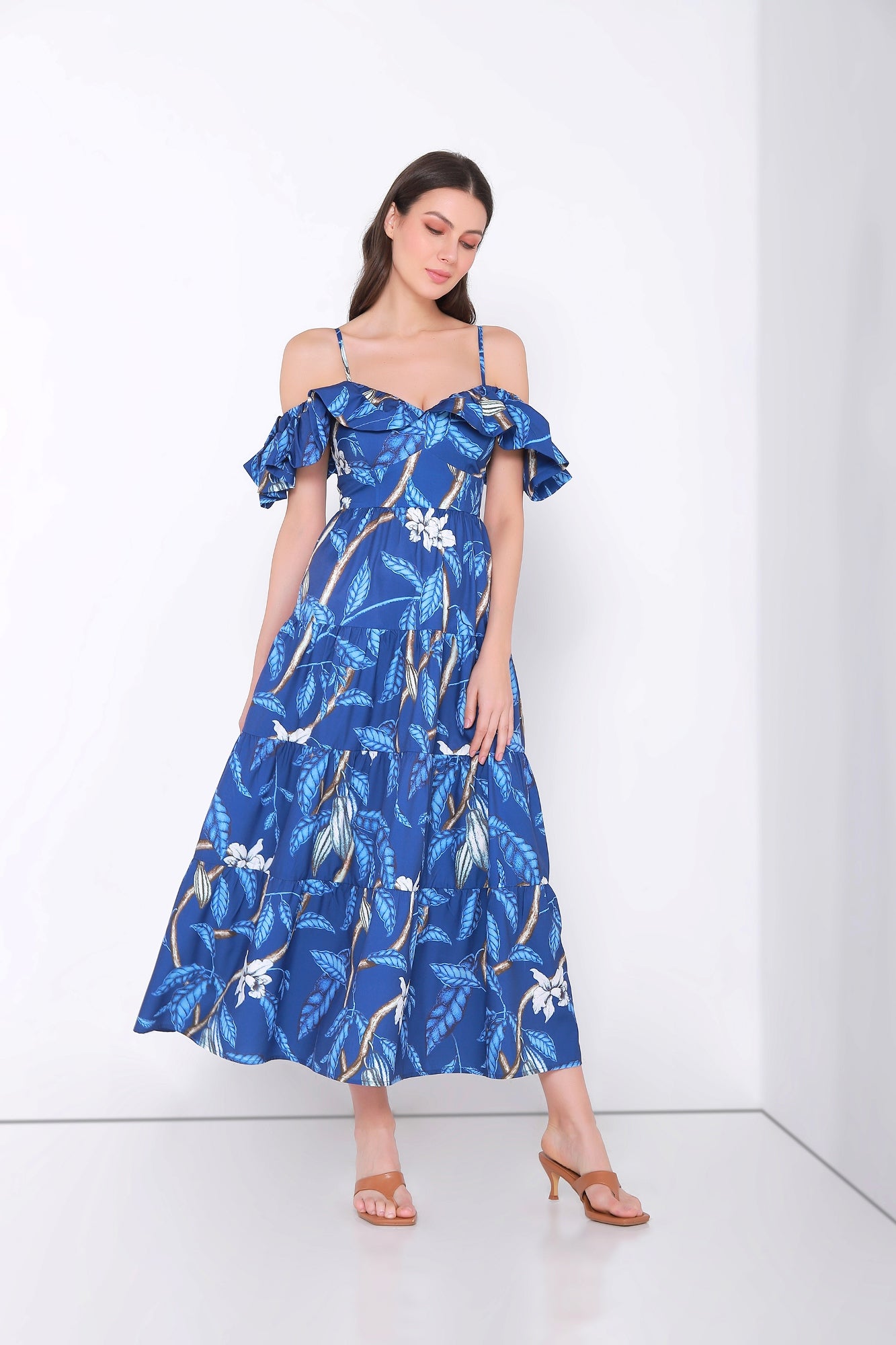 Printed Off Shoulder Dress - Femi9 EG