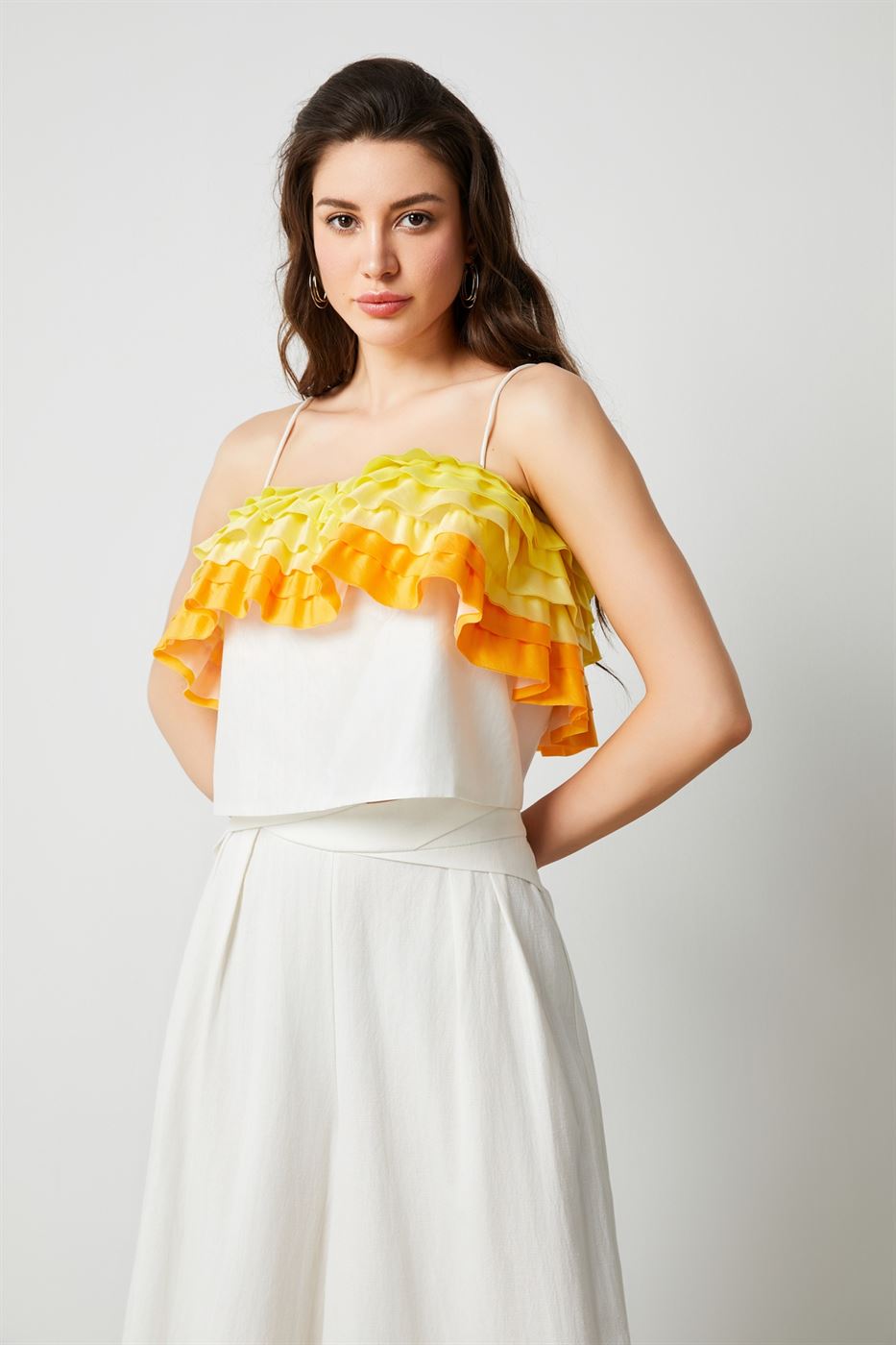 Ruffled Crop Top - Femi9 EG