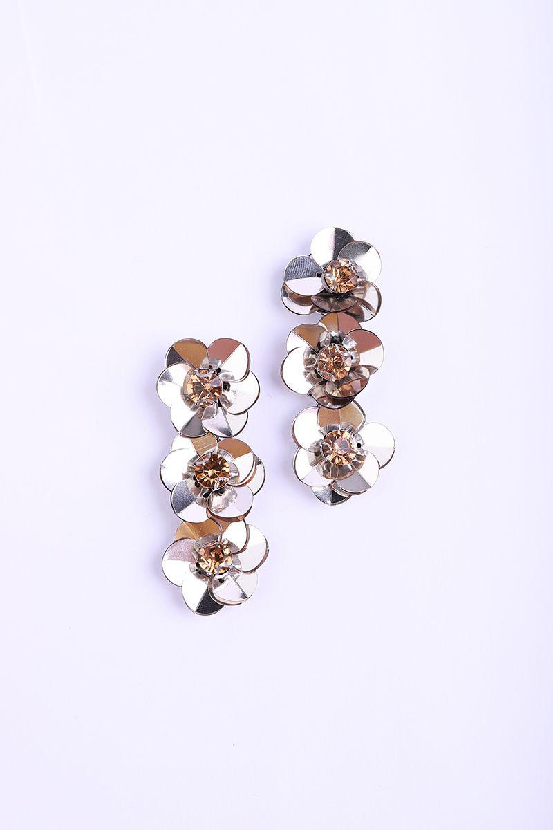 Sequin Flower Earrings - Femi9 EG