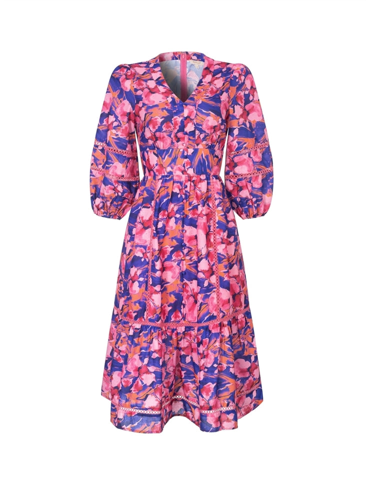 Printed Midriff Dress - Femi9 EG