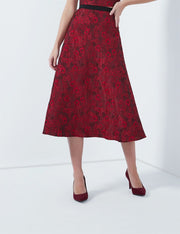 High Waist Jacquard Skirt - Femi9 EG