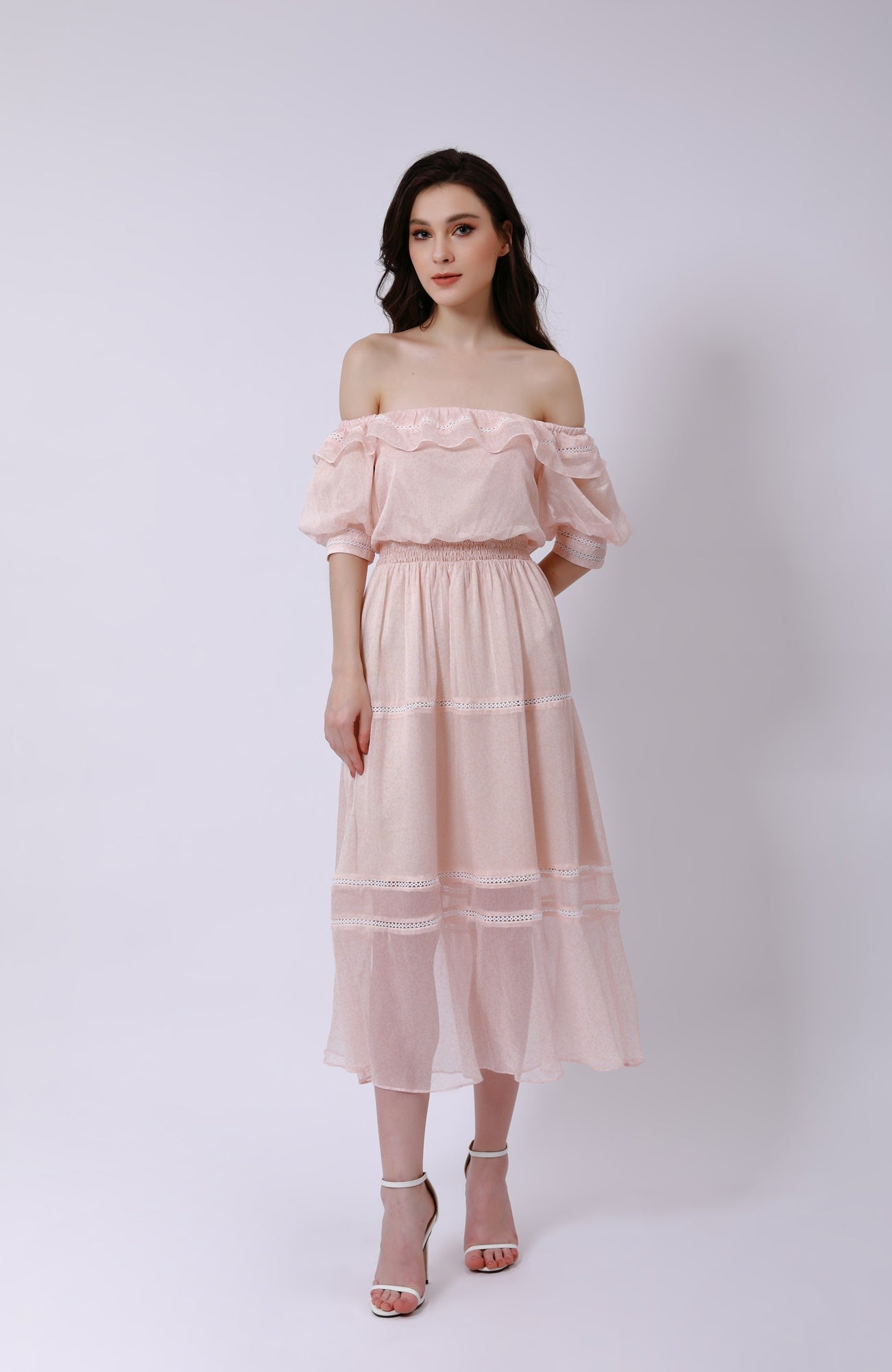 Mix Printed Off Shoulder Dress - Femi9 EG