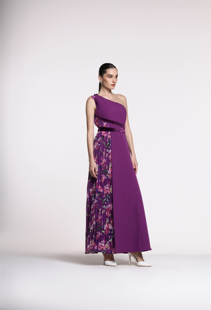 One Shoulder Floor Length Dress - Femi9 EG