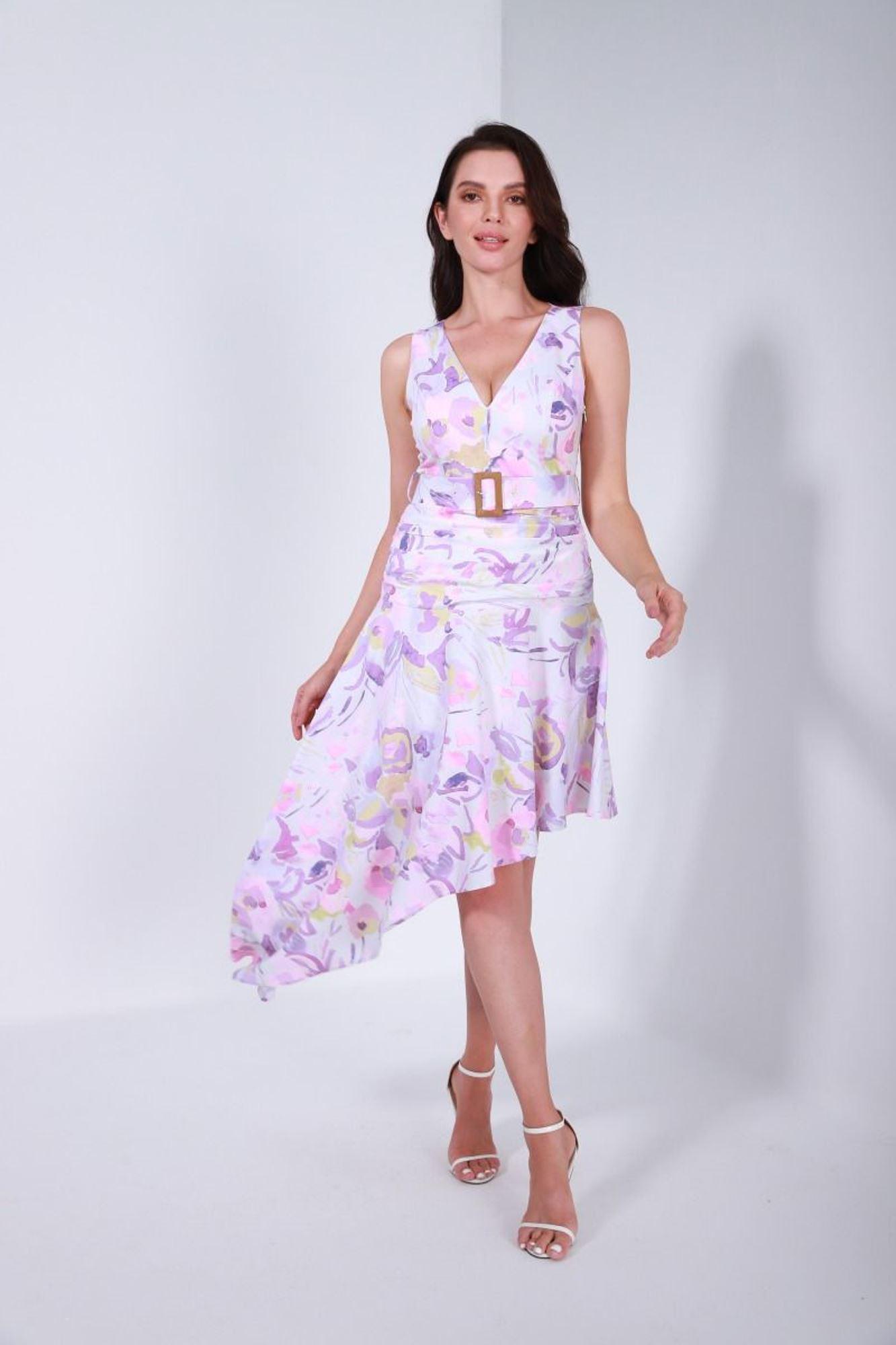 Abstract Floral Print Dress - Femi9 EG