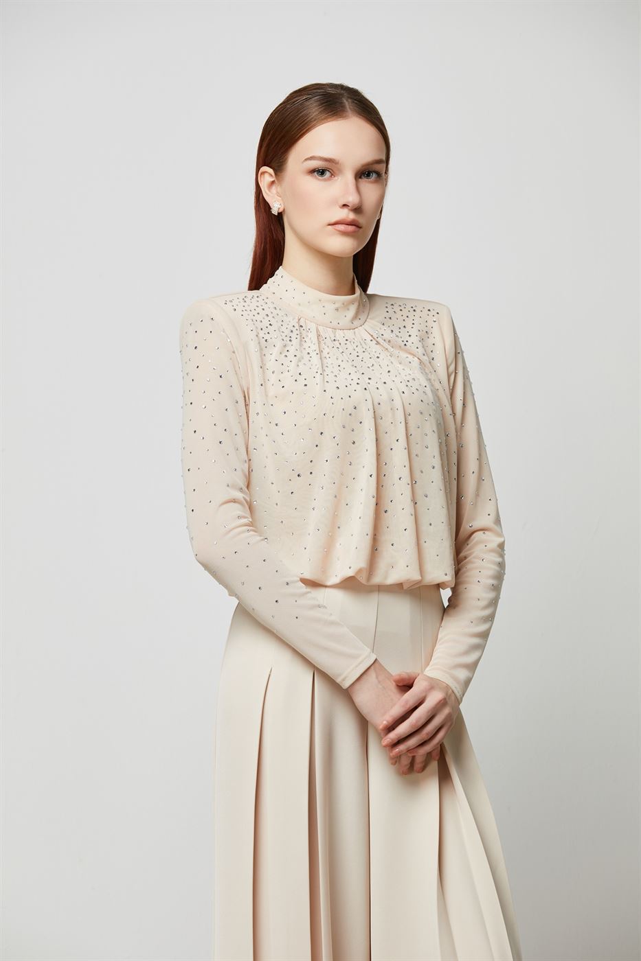 Embellished Mesh Top - Femi9 EG