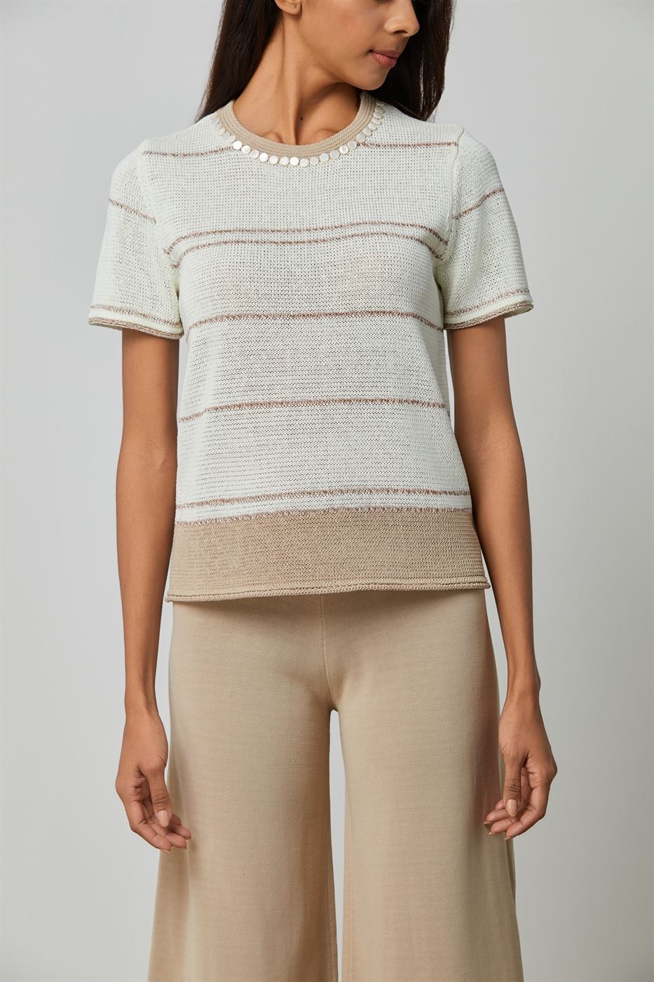 Embellished  Stripe Top - Femi9 EG