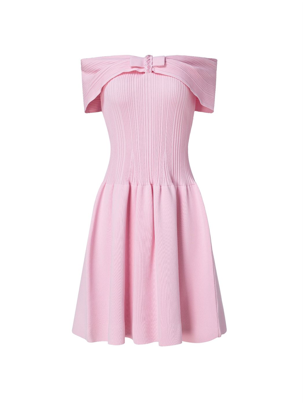 Pink Bow Detail Knitted Dress - Femi9 EG